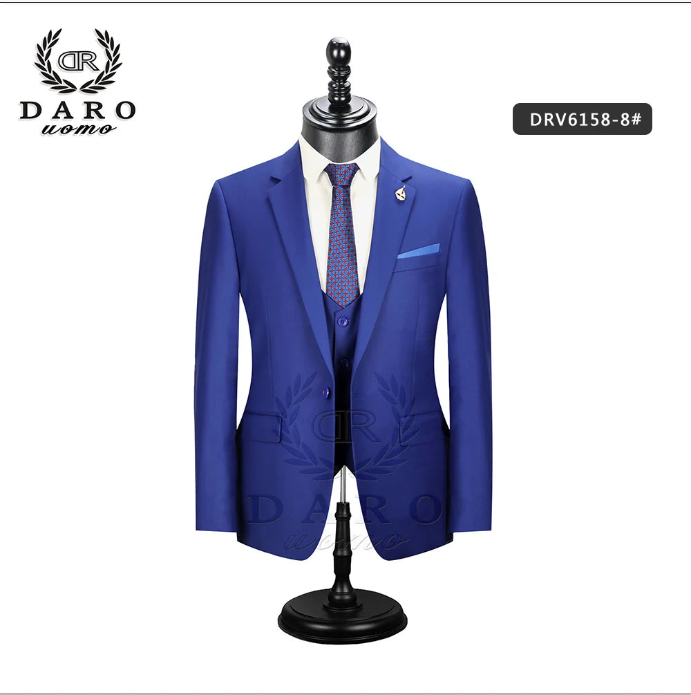 2023 DR  DARO UOMO Men Suits  Slim Fit for Business Work and weeding Wear  3Pcs Set DRV6158