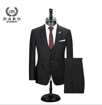 2023 DR  DARO UOMO Men Suits  Slim Fit for Business Work and weeding Wear  3Pcs Set DRV6158