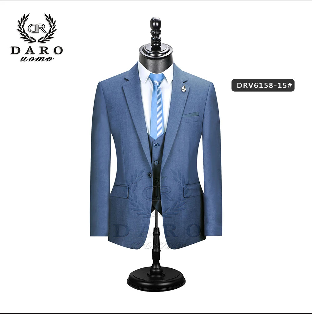 2023 DR  DARO UOMO Men Suits  Slim Fit for Business Work and weeding Wear  3Pcs Set DRV6158