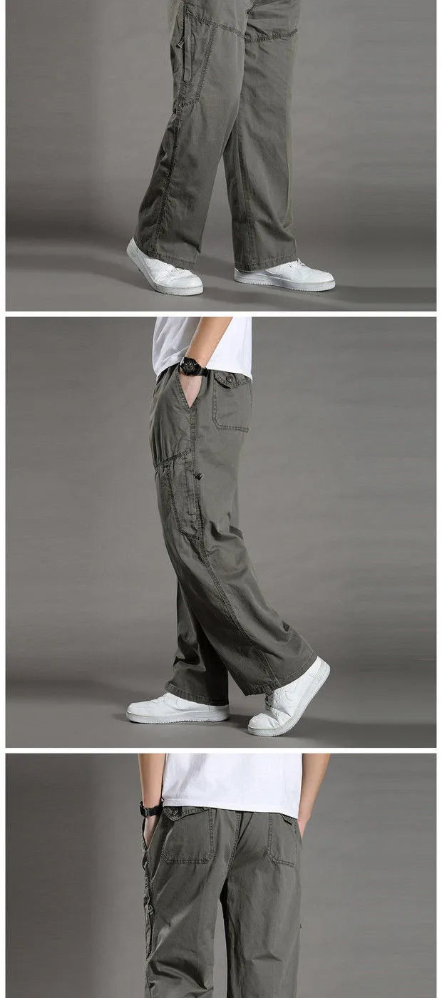 Men's Cargo Pants Summer Spring Cotton Work Wear New In Large Size 6XL Casual Climbing Joggers Sweatpants Hombre Autumn Trousers