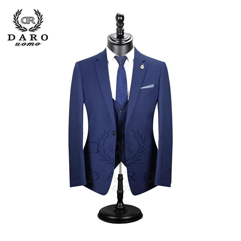 2023 DR  DARO UOMO Men Suits  Slim Fit for Business Work and weeding Wear  3Pcs Set DRV6158