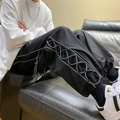 Reflect Streetwear Men's Pants Oversize Wide Pants Harajuku Sweatpants Fashion Joggers Skateboard Pants Techwear 2021New