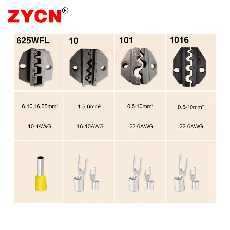 Crimping Dies HS Series Pliers Multi Jaws Insulated Terminals Hand Tool Plug Tube Coaxial 9 Inch VE Bootlace RV SV Uninsulated