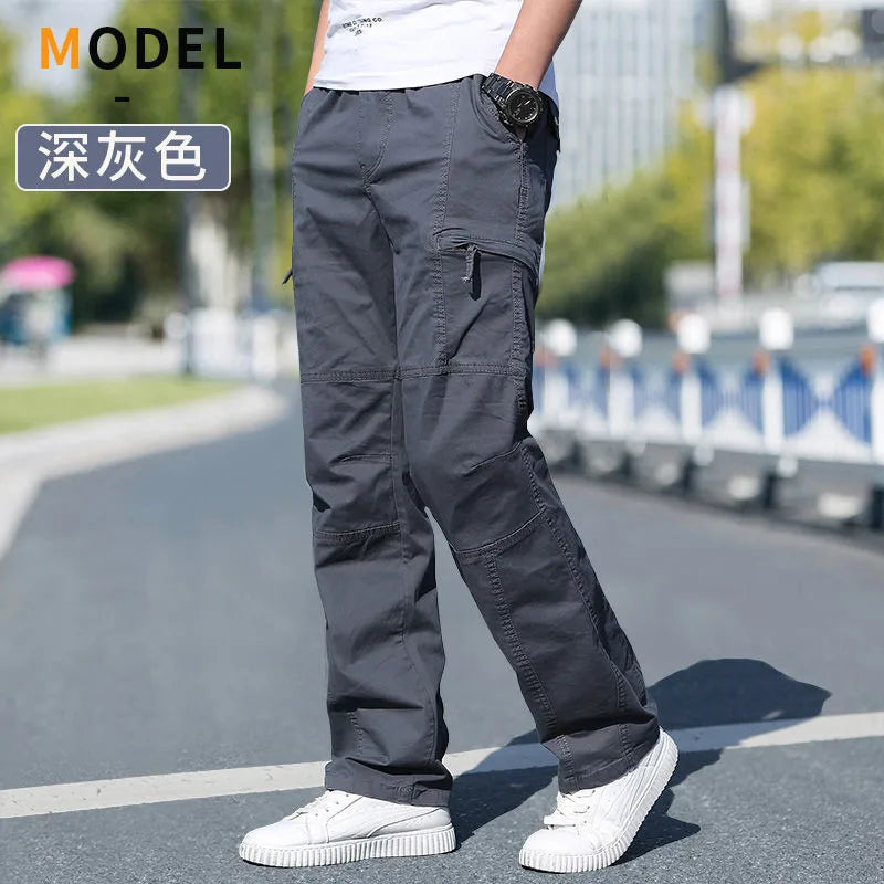 Men's Cargo Pants Summer Spring Cotton Work Wear New In Large Size 6XL Casual Climbing Joggers Sweatpants Hombre Autumn Trousers