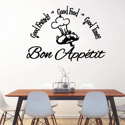 Funny Bon Appetite Wall Stickers Decals For Kitchen Living Room Dining Room Home Decoration Accessories Wall Decor