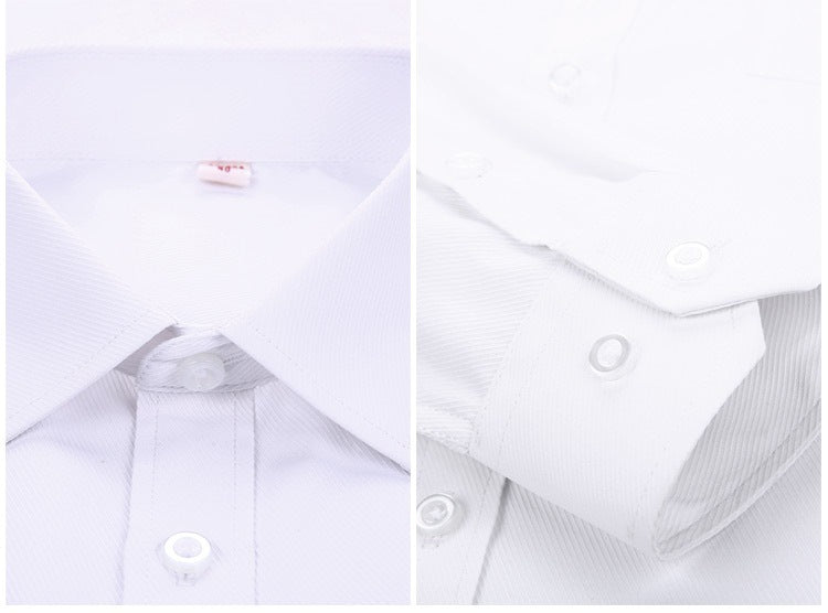 8XL Pure Color Office Formal Business  Social Work Classic Shirt Longsleeve Shirt for Men Casual Men's White Dress Shirt Black