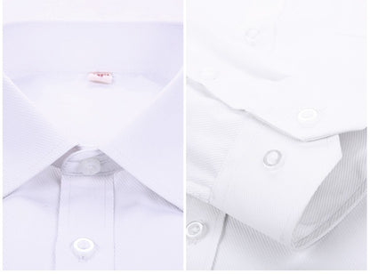 8XL Pure Color Office Formal Business  Social Work Classic Shirt Longsleeve Shirt for Men Casual Men's White Dress Shirt Black