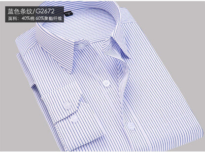 8XL Pure Color Office Formal Business  Social Work Classic Shirt Longsleeve Shirt for Men Casual Men's White Dress Shirt Black