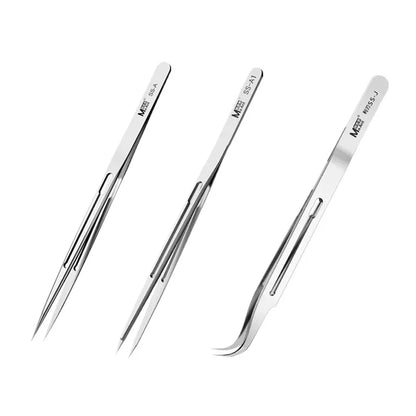 MaAnt SS-A SS-A1 SS-J Stainless Steel Tweezers for Phone Repair Universal Non-magnetic High Precision Jump Wire Clips