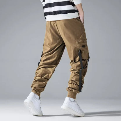 2025 Multi-Pockets Spring Cargo Pants Men Slim Khaki Joggers Streetwear Men Casual Harem Jogging Sports Long Pants Male Trousers