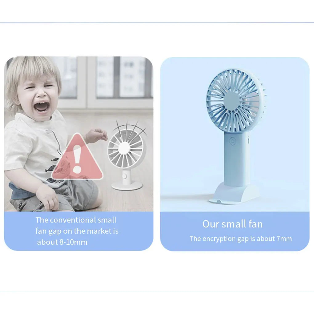 Portable Handheld Fan Small Cooling Fan USB Rechargeable Eyelash Eyelash Mute Cooler  Handheld Fan Mini USB Rechargeable Desk