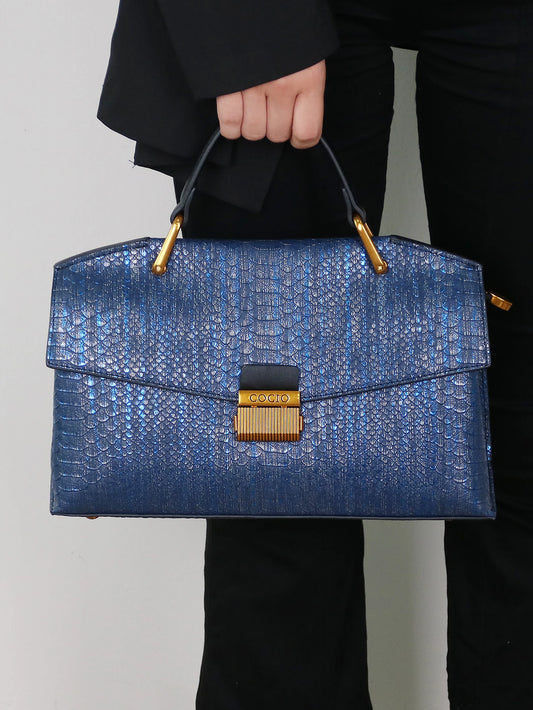 2024 new retro blue snake-shaped high-grade handbag fashion luxury luxury handbag lightweight large-capacity one-shoulder messen