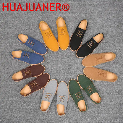 2023 Spring Suede Leather Men Shoes Oxford Casual Shoes Classic Sneakers Comfortable Footwear Dress Shoes Large Size Flats