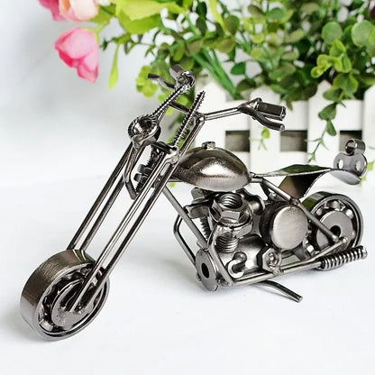 Retro Iron Art Motorcycle Model Ornaments Art Nostalgia Collection Harley Motorcycle Figurines Sculpture for Home Decor