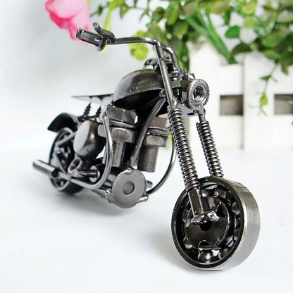 Retro Iron Art Motorcycle Model Ornaments Art Nostalgia Collection Harley Motorcycle Figurines Sculpture for Home Decor