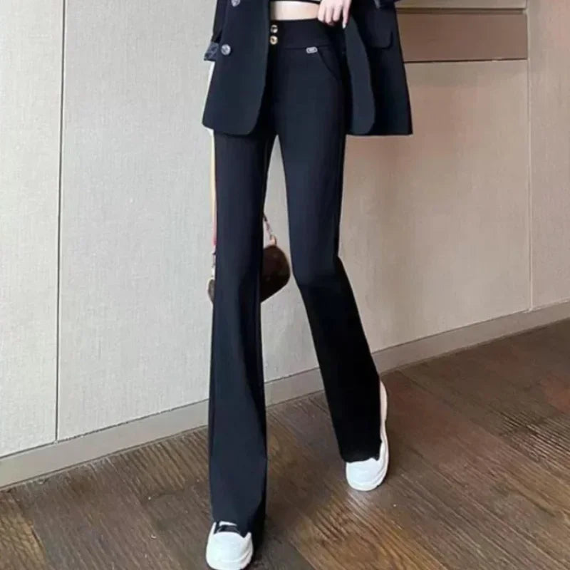 Pants for Women Long Woman Trousers Slacks High Waist Trends 2025 90s Elastic Quality G Korean Fashion New In Classic Casual Xxl