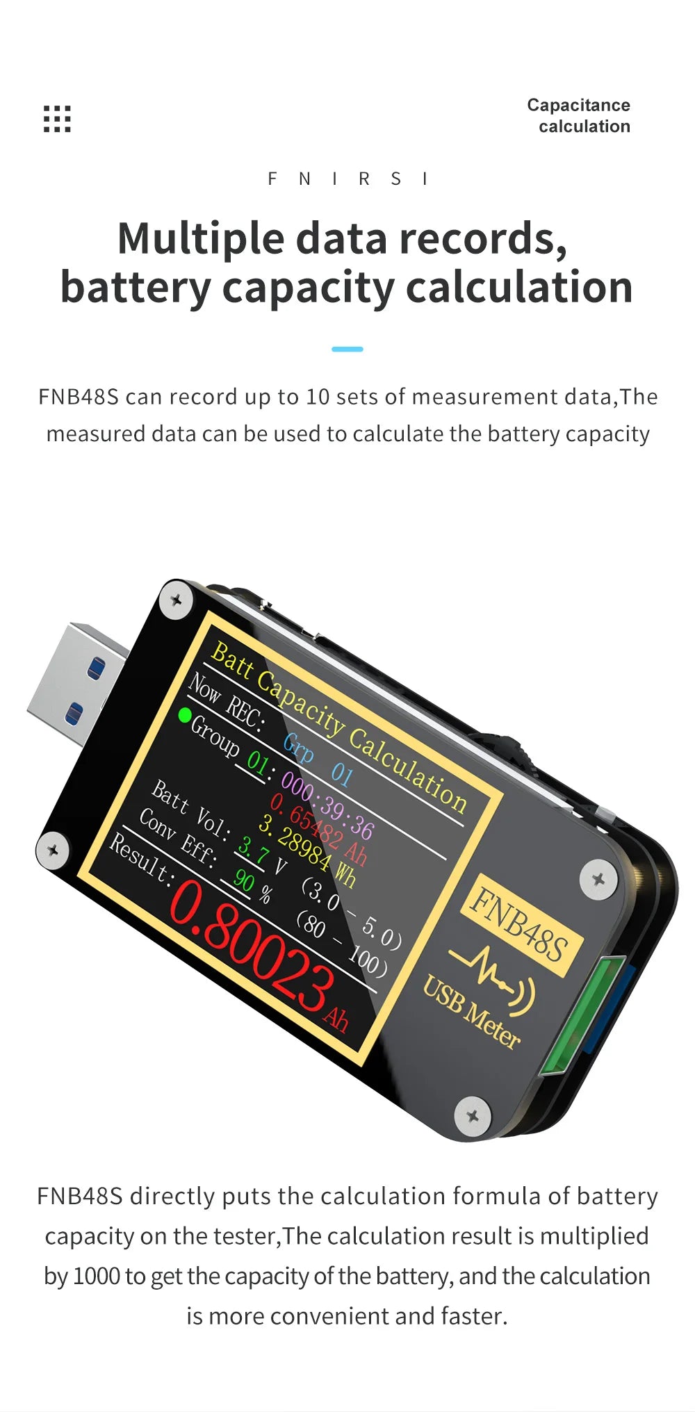 FNIRSI FNB48S Digital Voltmeter Ammeter Current Voltmeter USB Tester Voltage Indicator Professional Tools for Electricians