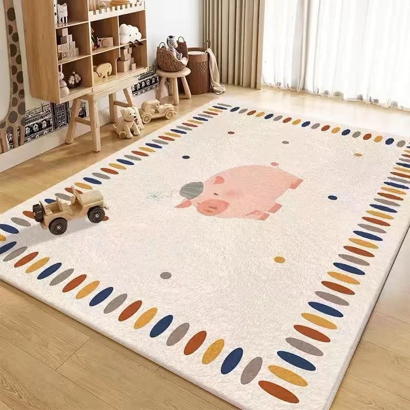 VIKAMA Children's Room Imitation Cashmere Carpet Bedroom Bed Blanket Baby Play Reading Area Climbing Mat Living Room Floor Mat