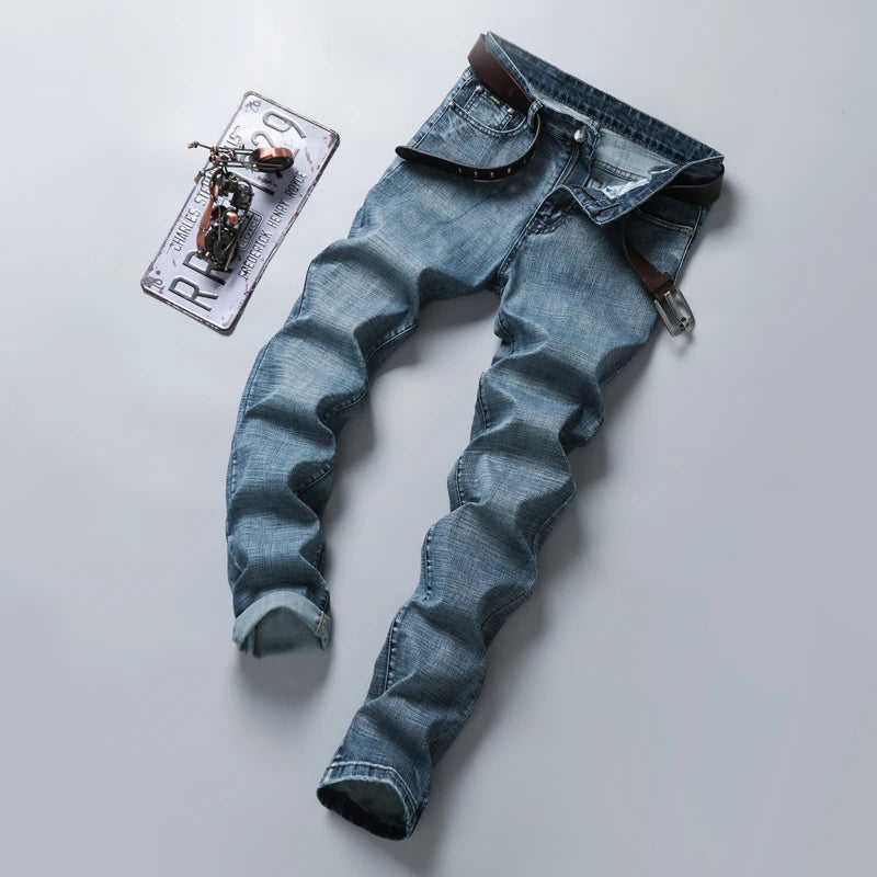 High Quality Mens Jeans Fashion Straight Denim Pants Men Classic Casual Jeans Male Plus Size Denim Trousers Ripped Jeans 28-40