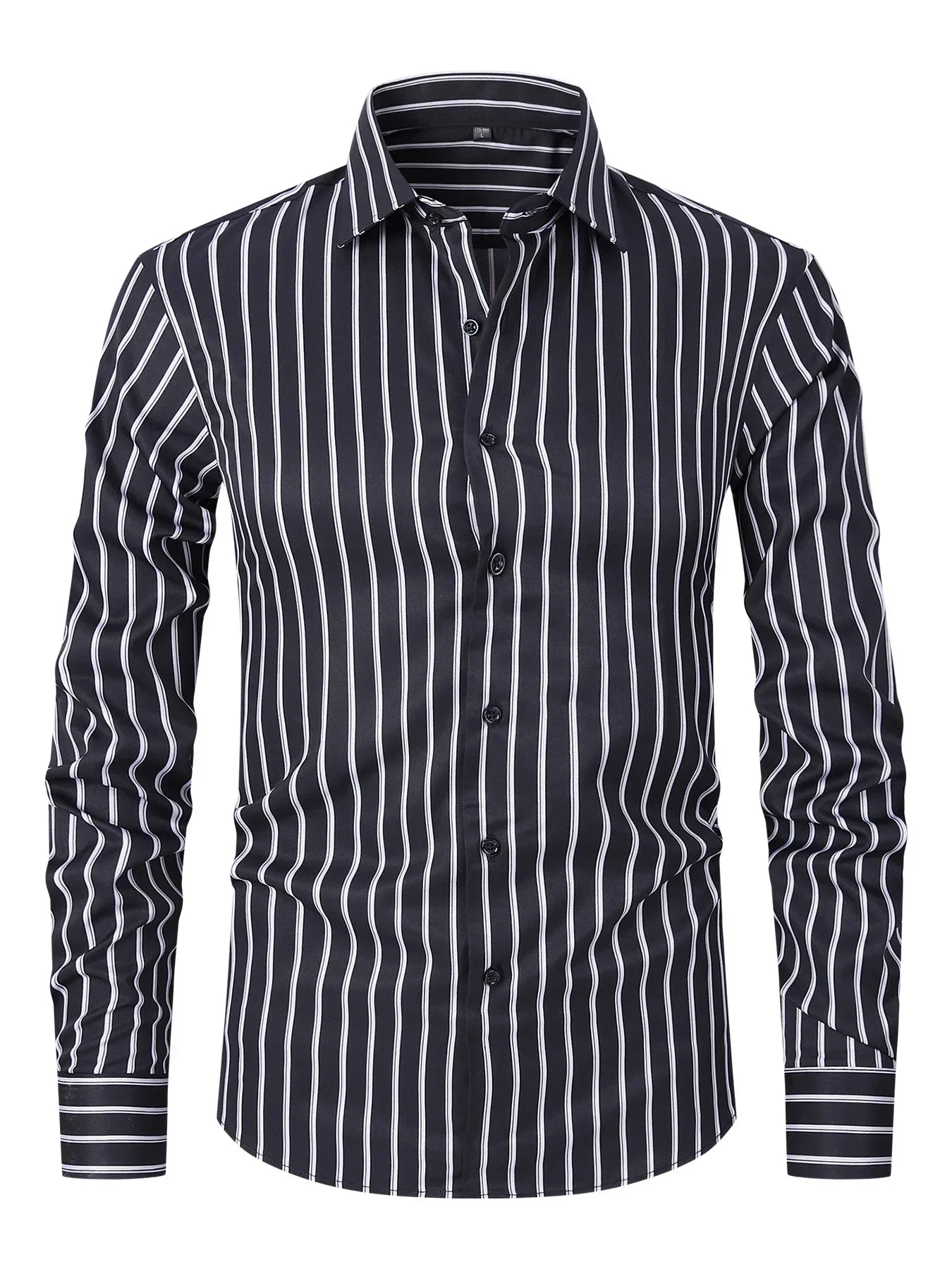 New Men Dress Shirt Long Sleeve Striped Business Office Casual Quality Shirts Slim Fit Streetwear Homme Camisas De Hombre