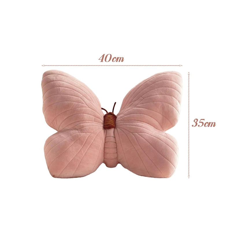 Butterfly Pillow Throwing Pad Short Plush Cushion Cute Girl Pink Toy for Bedroom Sofa Home Decoration Home Textile Cushion