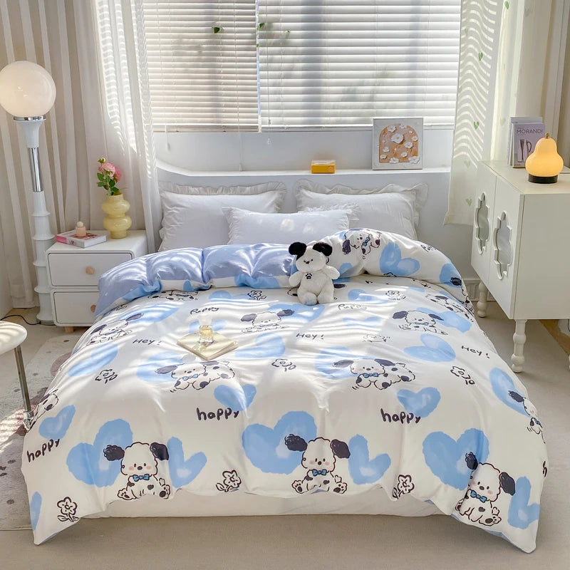 Fresh Floral Pattern Duvet Cover 1Pc 100% Cotton Skin-friendly Breathable Comforter Cover Home Bedding for Kids Teens Adults