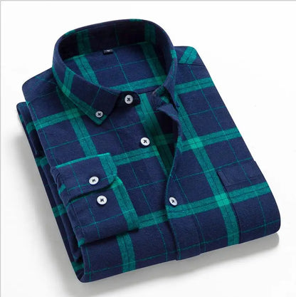 2022 New Men Plaid 100% Cotton Spring Autumn Casual  Long Sleeve Chemise Homme Male Check Shirts