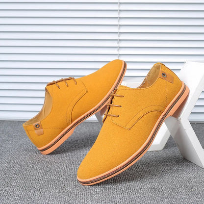 2023 Spring Suede Leather Men Shoes Oxford Casual Shoes Classic Sneakers Comfortable Footwear Dress Shoes Large Size Flats