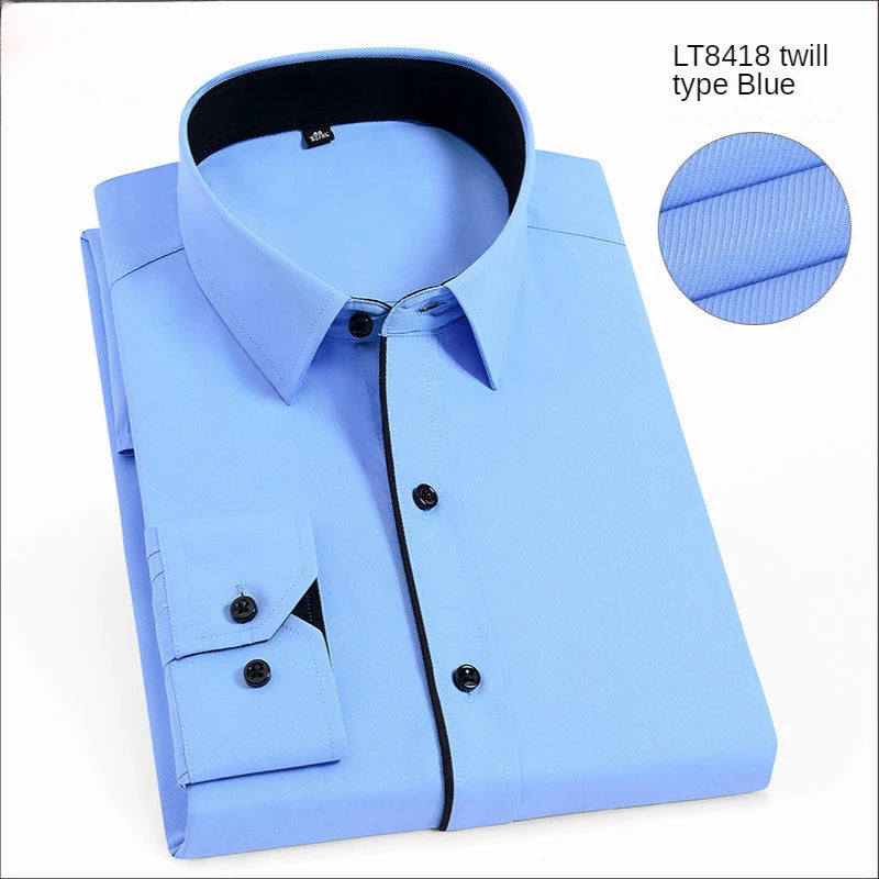 White Shirt for Men Long Sleeves Office Business Button-down Dress Shirts Casual Male Korean Fashion Slim Fit 5XL 6XL 7XL 8XL