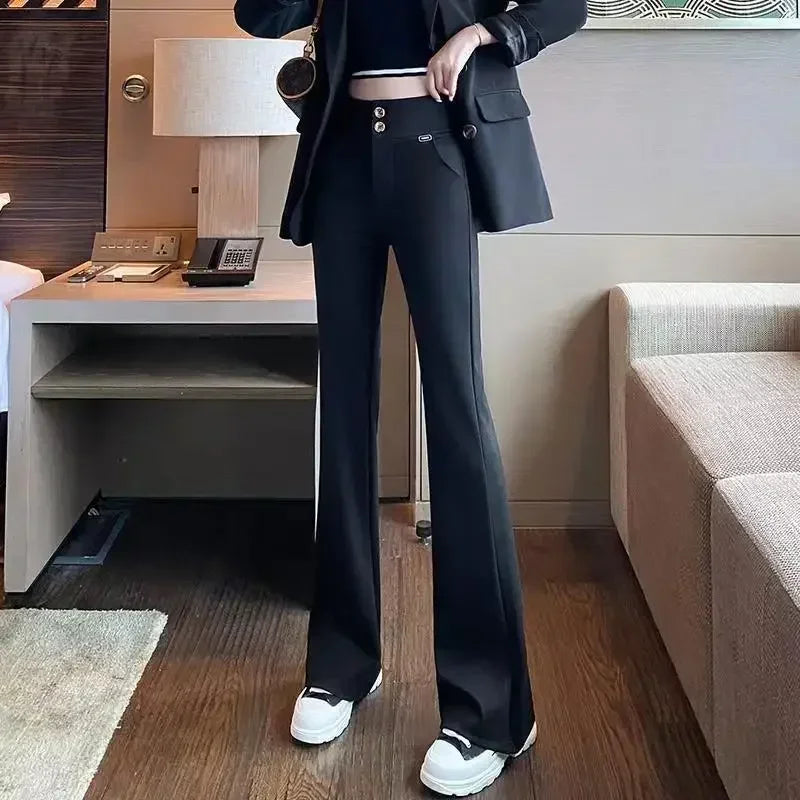 Pants for Women Long Woman Trousers Slacks High Waist Trends 2025 90s Elastic Quality G Korean Fashion New In Classic Casual Xxl