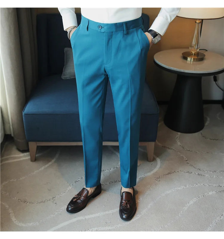 2023 Autumn New Solid Straight Casual Pant High Quality Fashion Simplicity Men Suit Pants Formal Business Office Social Trousers