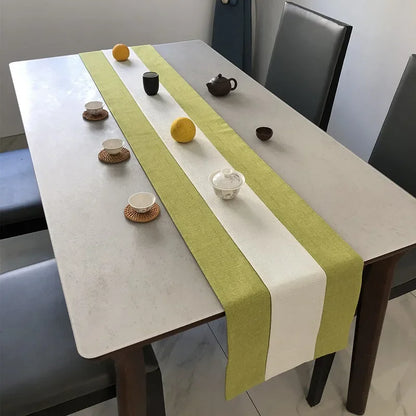 Chinese Style Linen Table Runner Modern Minimalist Tea Art Dresser Scarf Table Decor Washable Holiday Kitchen Dining Party Decor