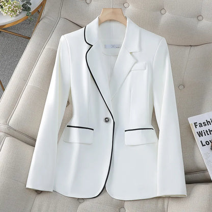 Luxury White Women's Blazer Women's Slim Suit Fashion Temperament Formal Suit Elegant Workwear Western-style Suit Jacket