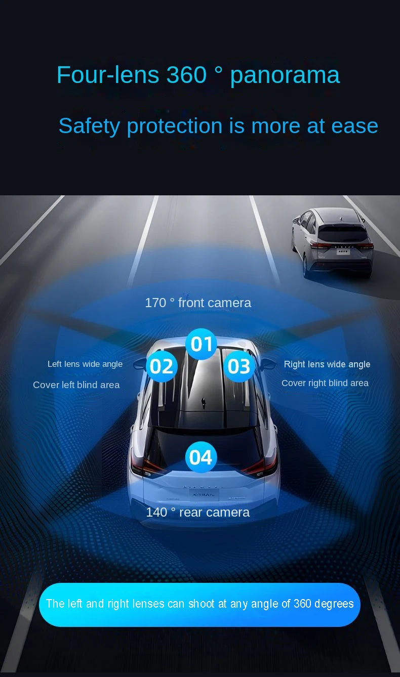 Caméra de tableau de bord cachée à 4 canaux, avec application 4K HD, Vision nocturne, moniteur de stationnement 24/7, capteur G, enregistrement en boucle, détection de mouvement, boîte noire WDR