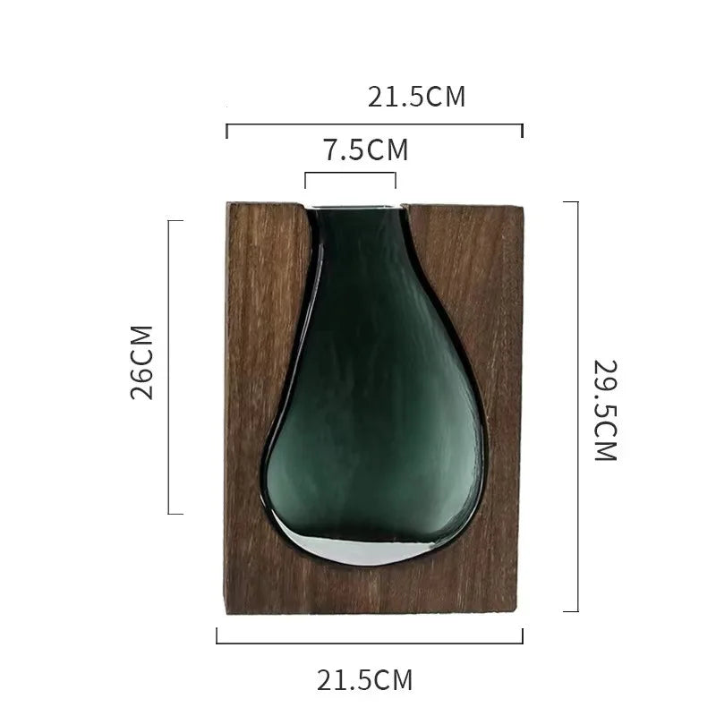 New Chinese Style Glass Vase Wholesale Decoration Home Accessories Living Room Entrance Hydroponic Flower Vase High-end Soft