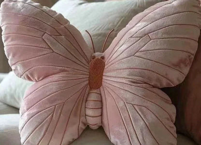 Ins Wind Pastoral Girl Heart Butterfly Pillow Cute Original Pillow Soft Pink Butterfly Pillow Bedside Pillow Throw Pillows