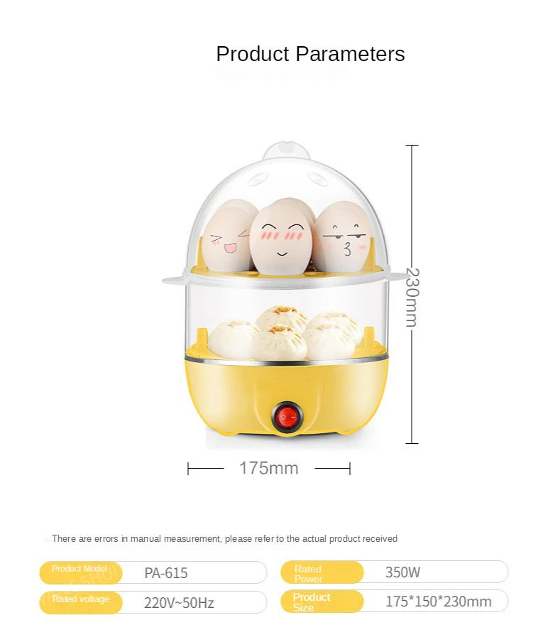 Egg steamer double-layer egg cooker stainless steel breakfast machine multi-function boiled egg artifact mini small steaming kit