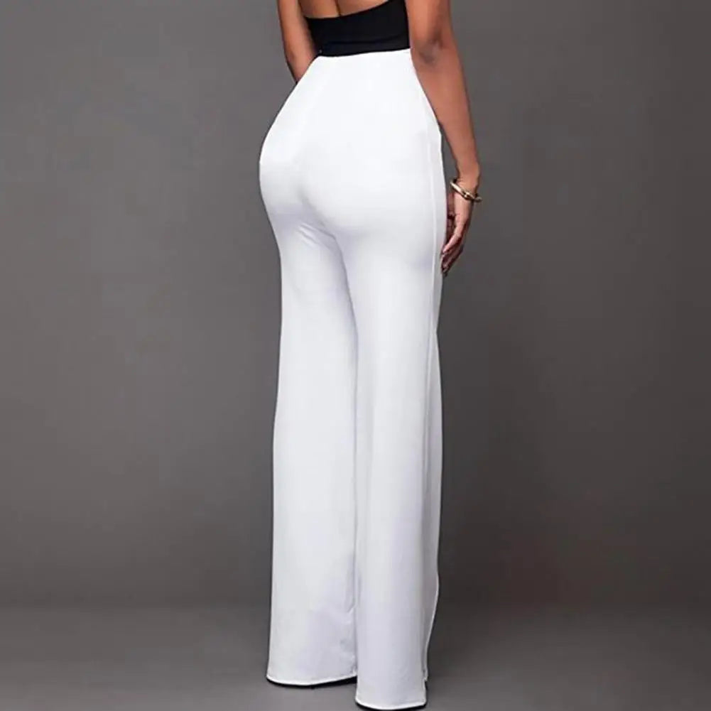 Trousers Loose Slim-fit Solid Color Women Wide Leg Pants for Casual Loose Trousers Solid Trouser Streetwear