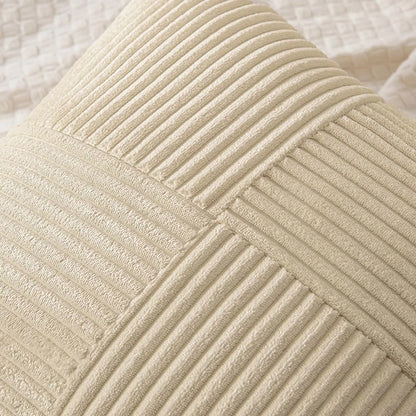 Spliced Throw Pillow Cover Corduroy Cushion Cover Beige Solid Pillowcase Home Decor for Sofa Living Room Bed Lumbar Pillow Cover