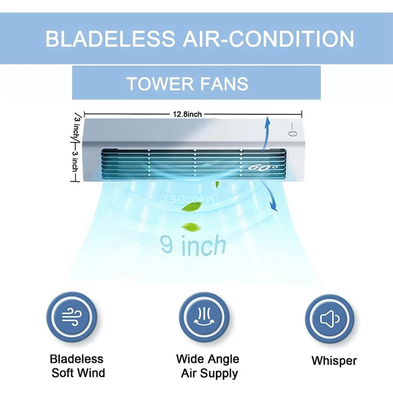 Portable Small Table Fans That Blow Cold Air Personal Quiet Cooling Bladeless Fan Easy To Use