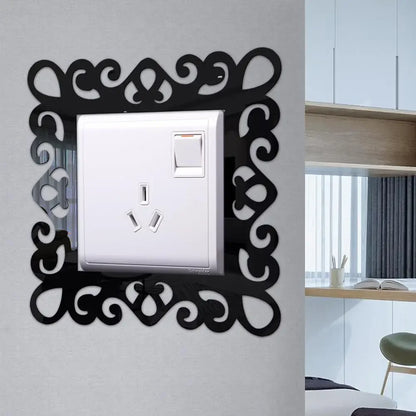 Self-Adhesive Panels Wall Sticker Acrylic Light Switch Cover Mirror Face Stickers On The Wall Home Decoration Photo Frame Shape