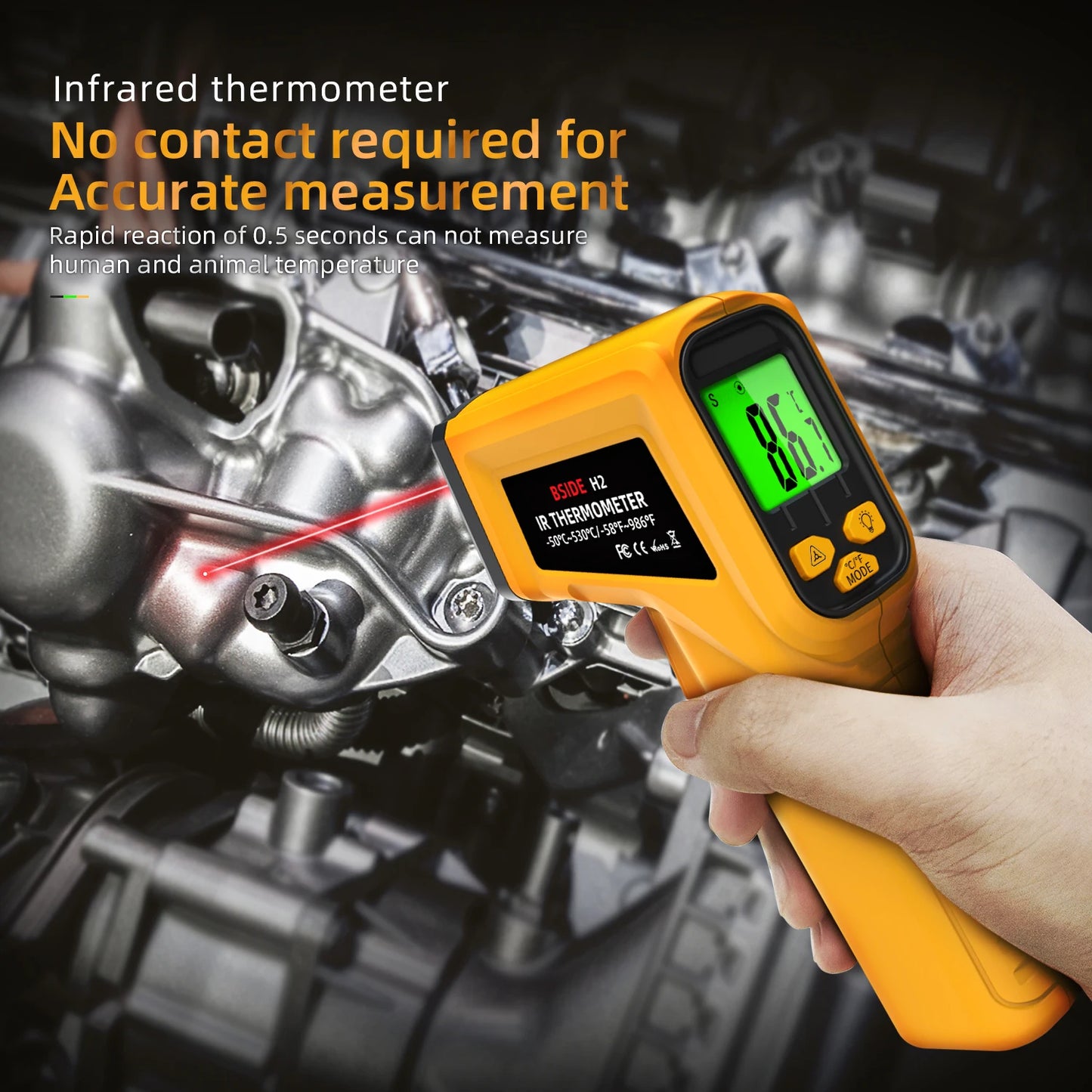 -50~530C Infrared Thermometer Professional 12:1 Digital IR-LCD Temperature Meter Non-contact Laser Thermometers Pyrometer