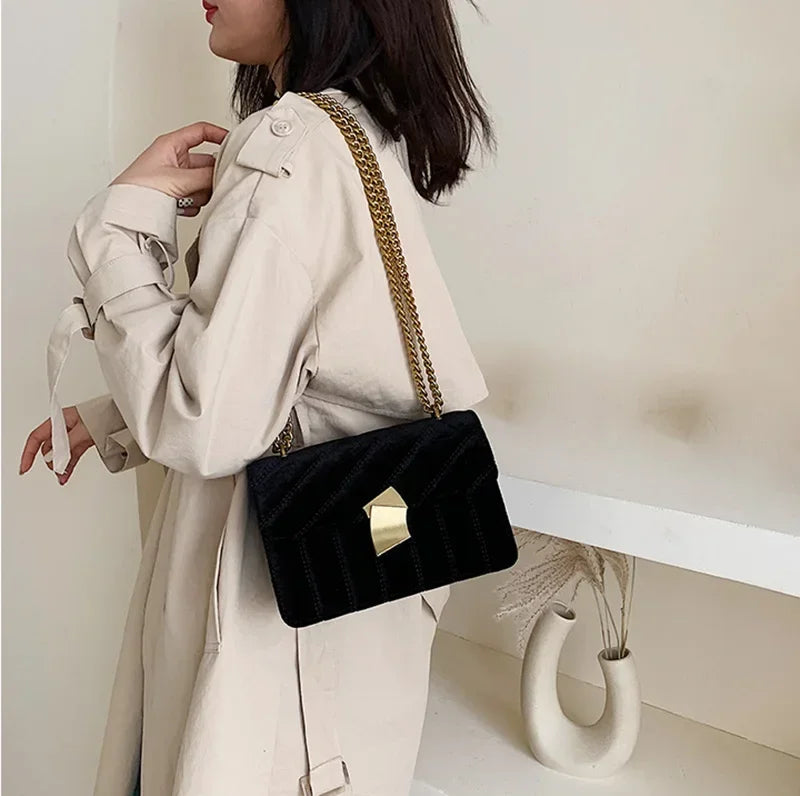 Luxury Women Handbag High Quality Velvet Mini Small Shoulder Bag Party Evening Clutch Fashion Flap Crossbody Tote Female Packag