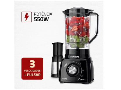 L-99 FB Black Mondial Turbo Power Blender with 3 Speeds Filter 550W - 220V