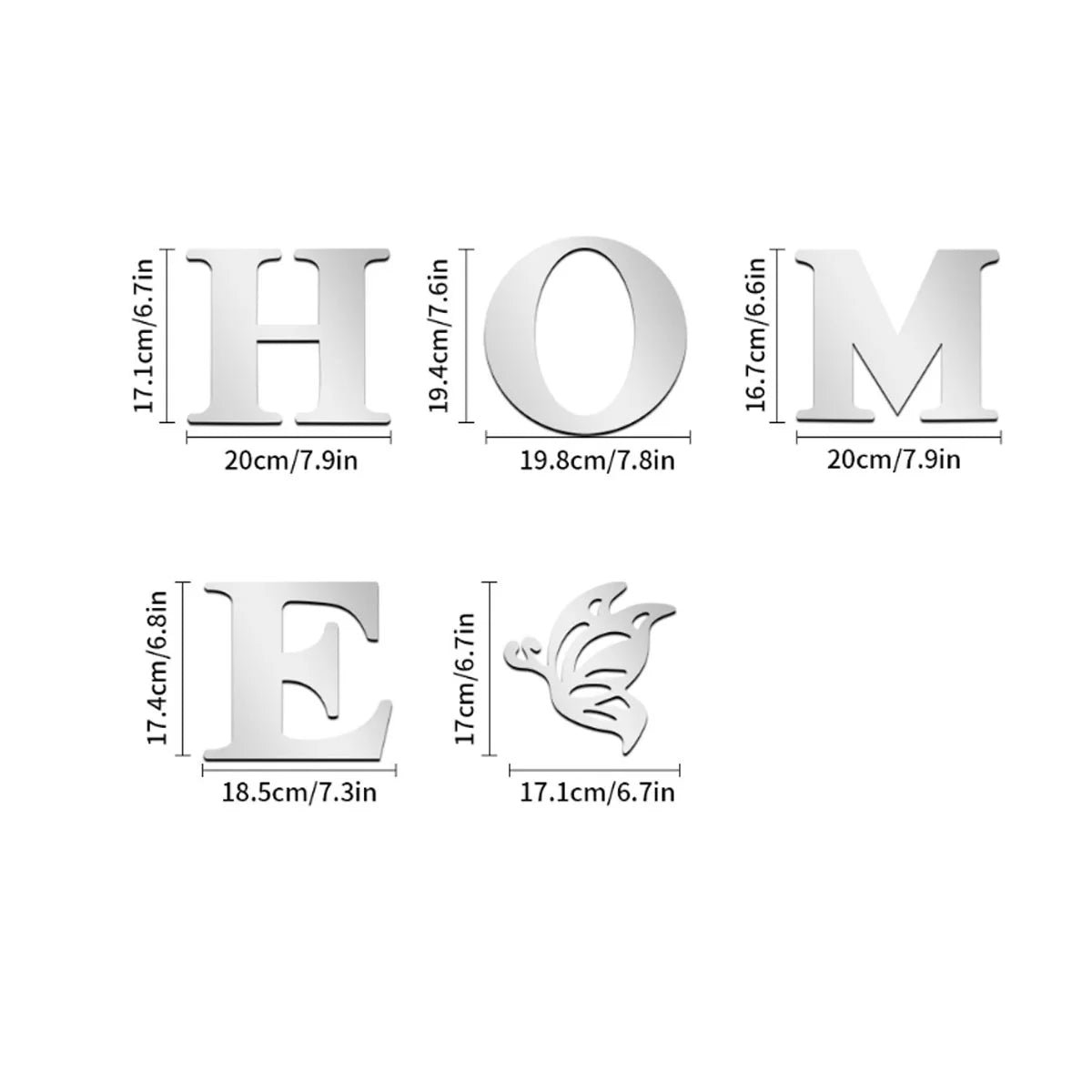 HOME Home Logo 3D Mirror Wall Sticker, Entrance Decoration, Home Decoration