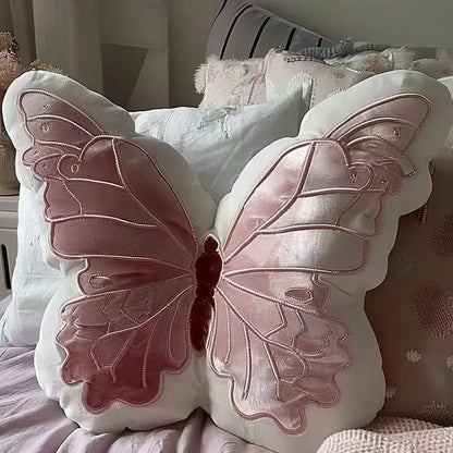 Ins Wind Pastoral Girl Heart Butterfly Pillow Cute Original Pillow Soft Pink Butterfly Pillow Bedside Pillow Throw Pillows