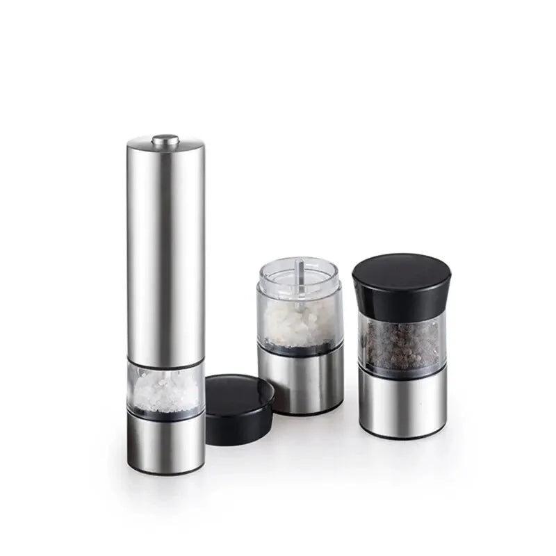 1PC Stainless Steel Electric Pepper Grinder Spices Sea Salt Kitchen Outdoor Barbecue Seasoning Coarser Adjustment Cooking Tools