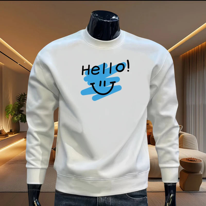 Men's Trendy Graphic Sweatshirt Hoodie Cotton Loose Sweatshirt High Street Harajuku Long Sleeve T-shirt Fashionable Men Clothing