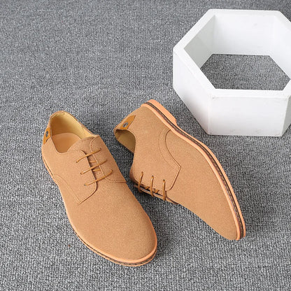 2023 Spring Suede Leather Men Shoes Oxford Casual Shoes Classic Sneakers Comfortable Footwear Dress Shoes Large Size Flats