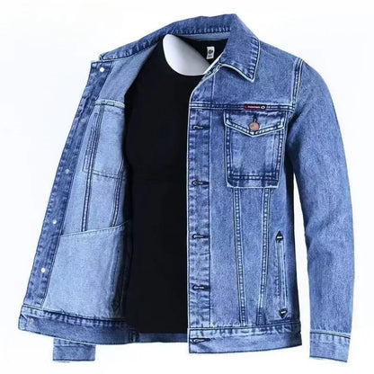 Men's Denim Jacket Padding Wool Male Jean Coats Elatic Black with Sheep Padded Warm Wide Shoulders One Piece Cheap Price Stylish